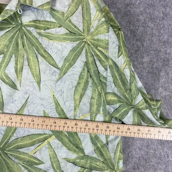 Tommy Bahama Linen Camp Shirt Mens XL Button Up Tropical Parrot Aloha Hawaiian - Picture 8 of 15